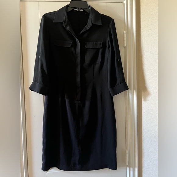 Black T Tahari Dress 3/4 Sleeve Size 6 - Picture 1 of 2